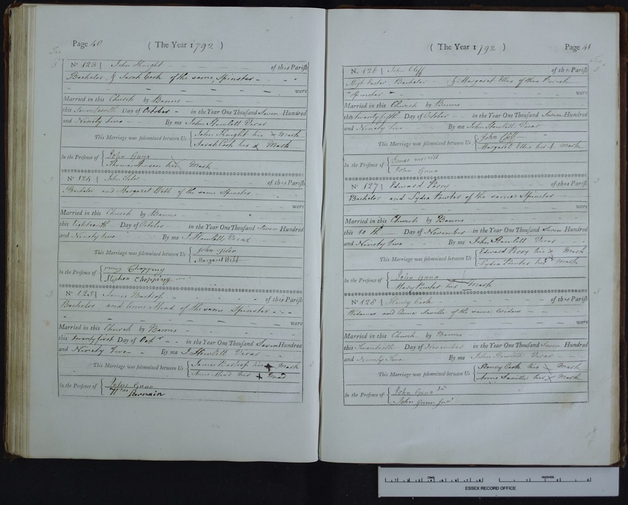 Marriage of John Cliff and Margaret Elles