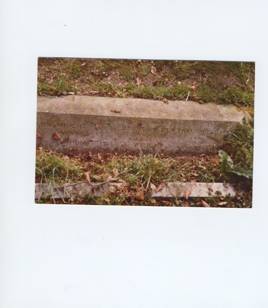 Grave of Ann and Anthony Bentall Wright