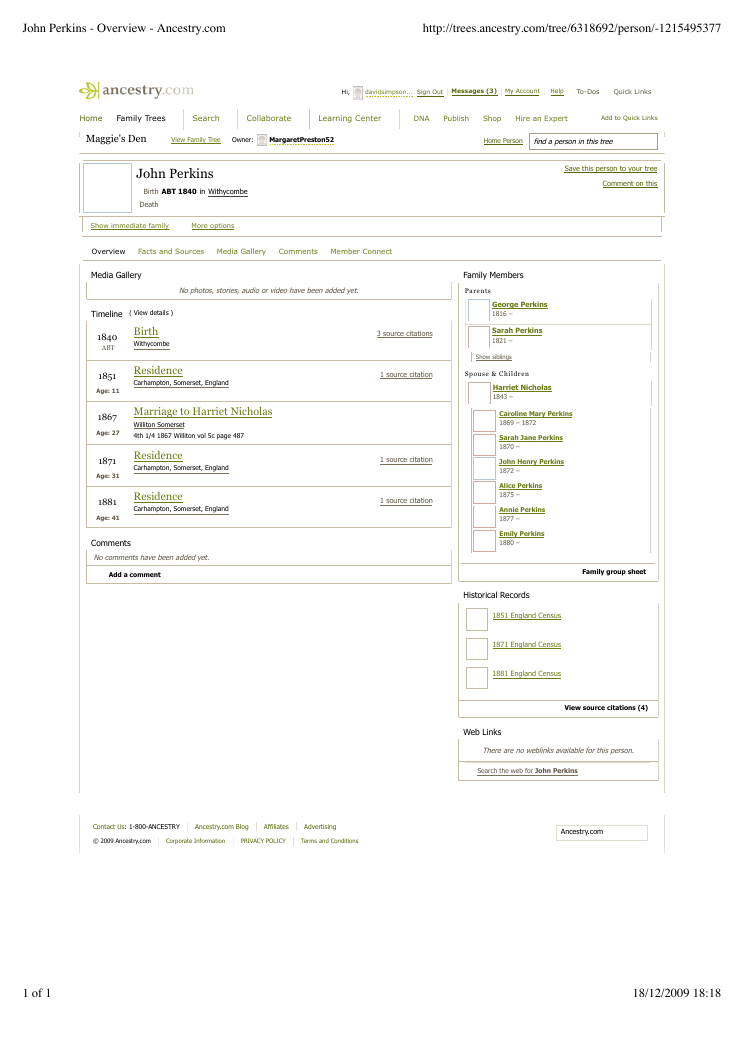 A different John Perkins (Ancestry)